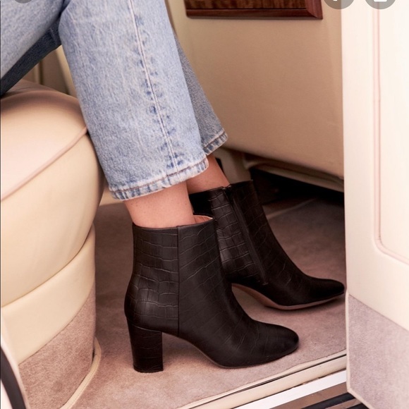 Sezane Shoes - Sezane Lea Boots in Black Croco US 9/FR 40